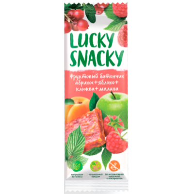 Фруктовый батончик Малина-Клюква, Lucky Snacky, 30 г