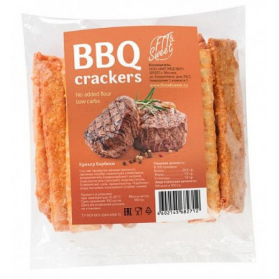 Крекеры со вкусом барбекю, Fit & Sweet, 100 г Крекеры со вкусом барбекю, Fit & Sweet, 100 г