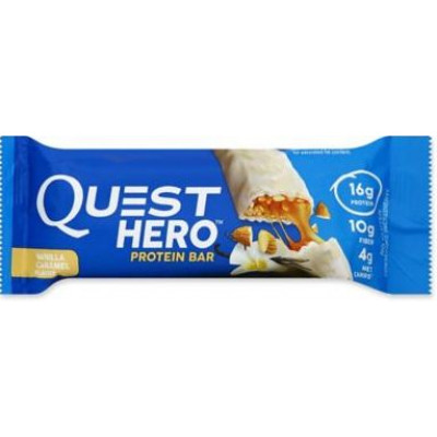 Протеиновый батончик Vanilla Caramel Ванильная карамель, Quest Hero Bar, 60 г Протеиновый батончик Vanilla Caramel Ванильная карамель, Quest Hero Bar, 60 г