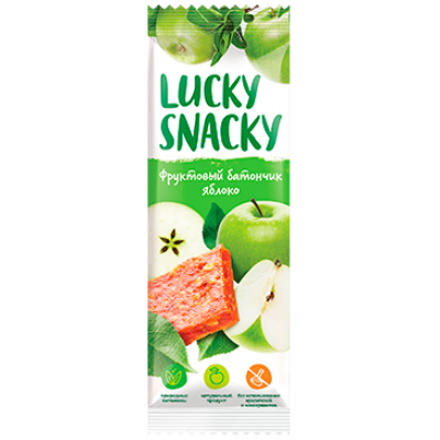 Фруктовый батончик Яблоко, Lucky Snacky, 30 г