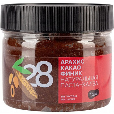 Паста арахисовая шоколадная (с финиковым сиропом и какао), Tatis, 300 г