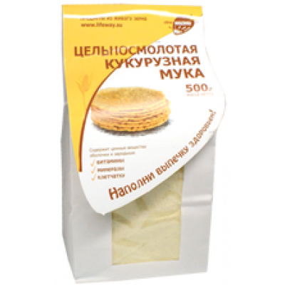 Мука кукурузная цельносмолотая, Образ жизни, 500 г Мука кукурузная цельносмолотая, Образ жизни, 500 г
