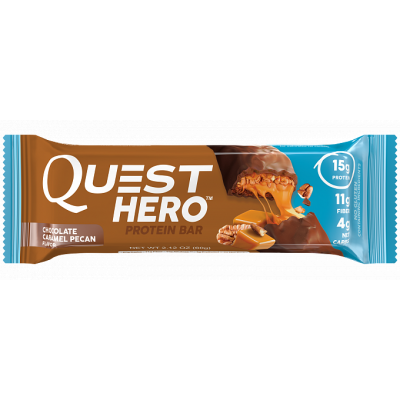 Протеиновый батончик Chocolate Caramel Pecan Шоколад Карамель Пекан, Quest Hero Bar, 60 г Протеиновый батончик Chocolate Caramel Pecan Шоколад Карамель Пекан, Quest Hero Bar, 60 г