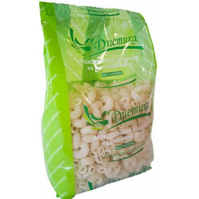 Рисовые макароны Рожок средний, Диетика, 250 г