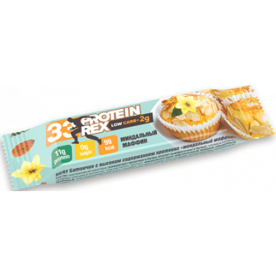 Батончик протеиновый Low Carb 33% Миндальный маффин, Proteinrex, 35 г Батончик протеиновый Low Carb 33% Миндальный маффин, Proteinrex, 35 г