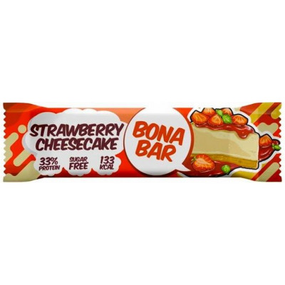 Батончик неглазированный Bona Bar Клубничный Чизкейк, Bona Fide, 50 г