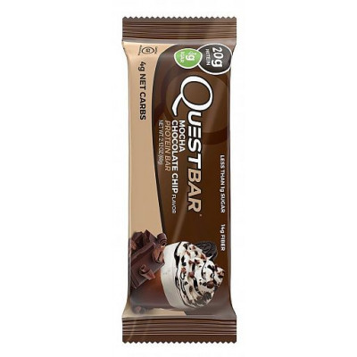 Протеиновый батончик Mocha Chocolate Chip Кофе мокко с кусочками шоколада, Questbar, 60 г Протеиновый батончик Mocha Chocolate Chip Кофе мокко с кусочками шоколада, Questbar, 60 г