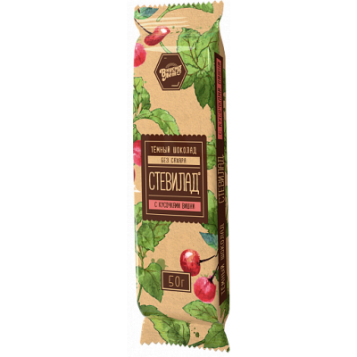 Стевилад темный шоколад "Вишня" №5, Вкуснолето, 50 г
