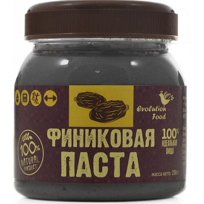 Финиковая паста натуральная, Evolution Food, 250 г