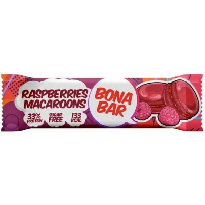 Батончик неглазированный Bona Bar Малиновый Макарун, Bona Fide, 50 г
