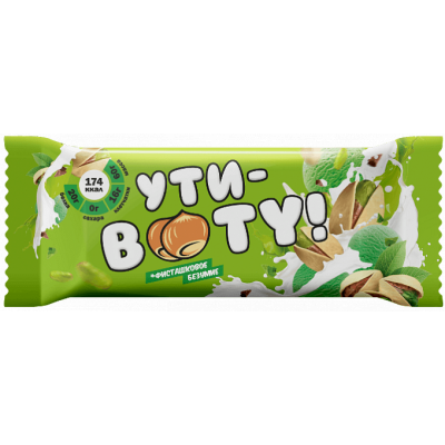 Протеиновый батончик "Фисташковое безумие" с кусочками фисташки, Ути-Booty, 60г