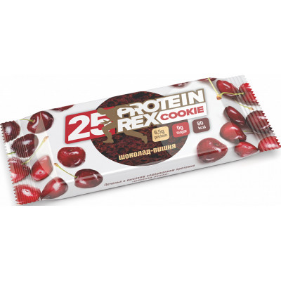 Протеиновое печенье Шоколад-вишня 25%, ProteinRex, 50 г Протеиновое печенье Шоколад-вишня 25%, ProteinRex, 50 г