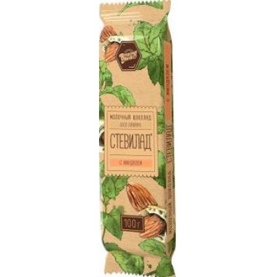 Стевилад темный шоколад "Миндаль" №8, Вкуснолето, 50 г