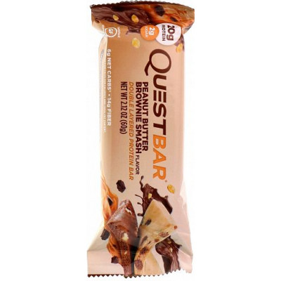 Протеиновый батончик (двухслойный) Peanut Butter Brownie Smash, QuestBar, 60 г
