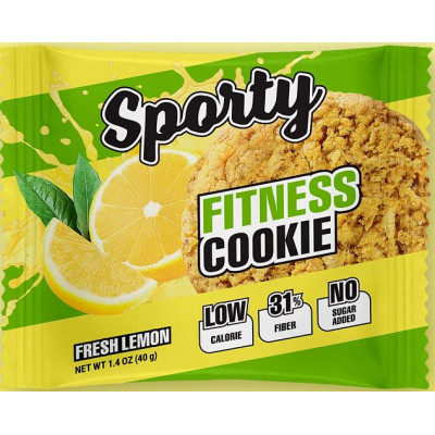 Печенье Sporty Fitness Сочный лимон, Sporty, 40 г Печенье Sporty Fitness Сочный лимон, Sporty, 40 г