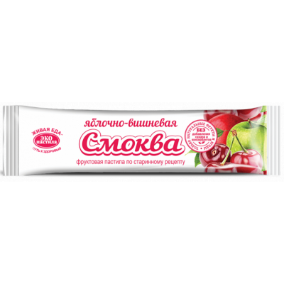 Смоква-фруктовая пастила Яблочная с вишней, Эко пастила, 30 г Смоква-фруктовая пастила Яблочная с вишней, Эко пастила, 30 г