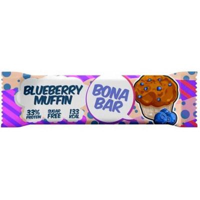 Батончик неглазированный Bona Bar Черничный Маффин, Bona Fide, 50 г