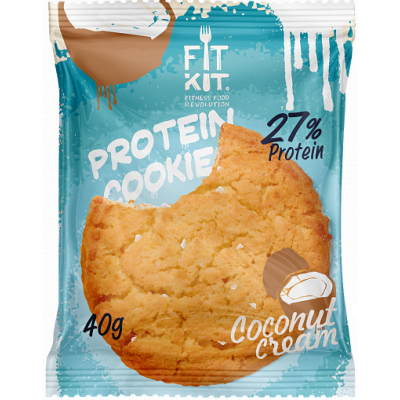Протеиновое печенье Кокосовый крем FitKit, 40 г Протеиновое печенье Кокосовый крем FitKit, 40 г