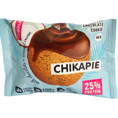 Печенье протеиновое глазированное с начинкой Кокос, ChikaLab, 40 г
