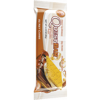Протеиновый батончик Smores Печенье с зефиром и шоколадом, Questbar, 60 г Протеиновый батончик Smores Печенье с зефиром и шоколадом, Questbar, 60 г