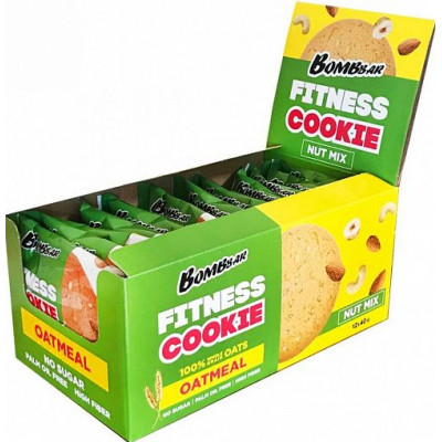 Овсяное fitness печенье "Ореховый микс", Bombbar, 40 г