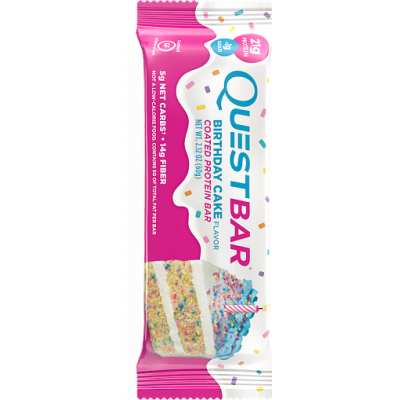 Протеиновый батончик Birthday Cake Праздничный пирог, Questbar, 60 г