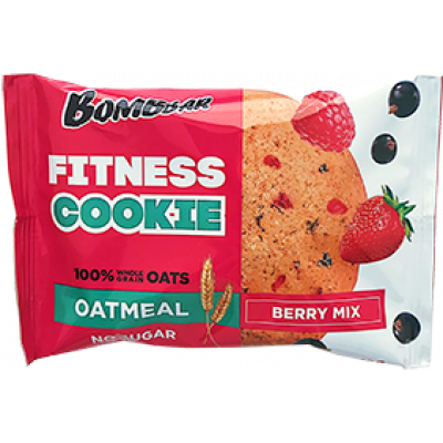 Овсяное fitness печенье "Ягодный микс", Bombbar, 40 г Овсяное fitness печенье "Ягодный микс", Bombbar, 40 г
